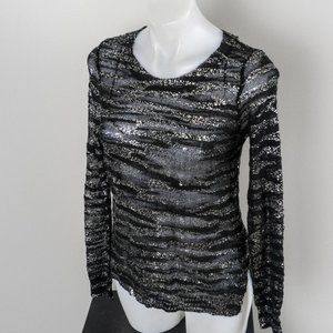 NWT Metallic Zebra Print Sweater XXL